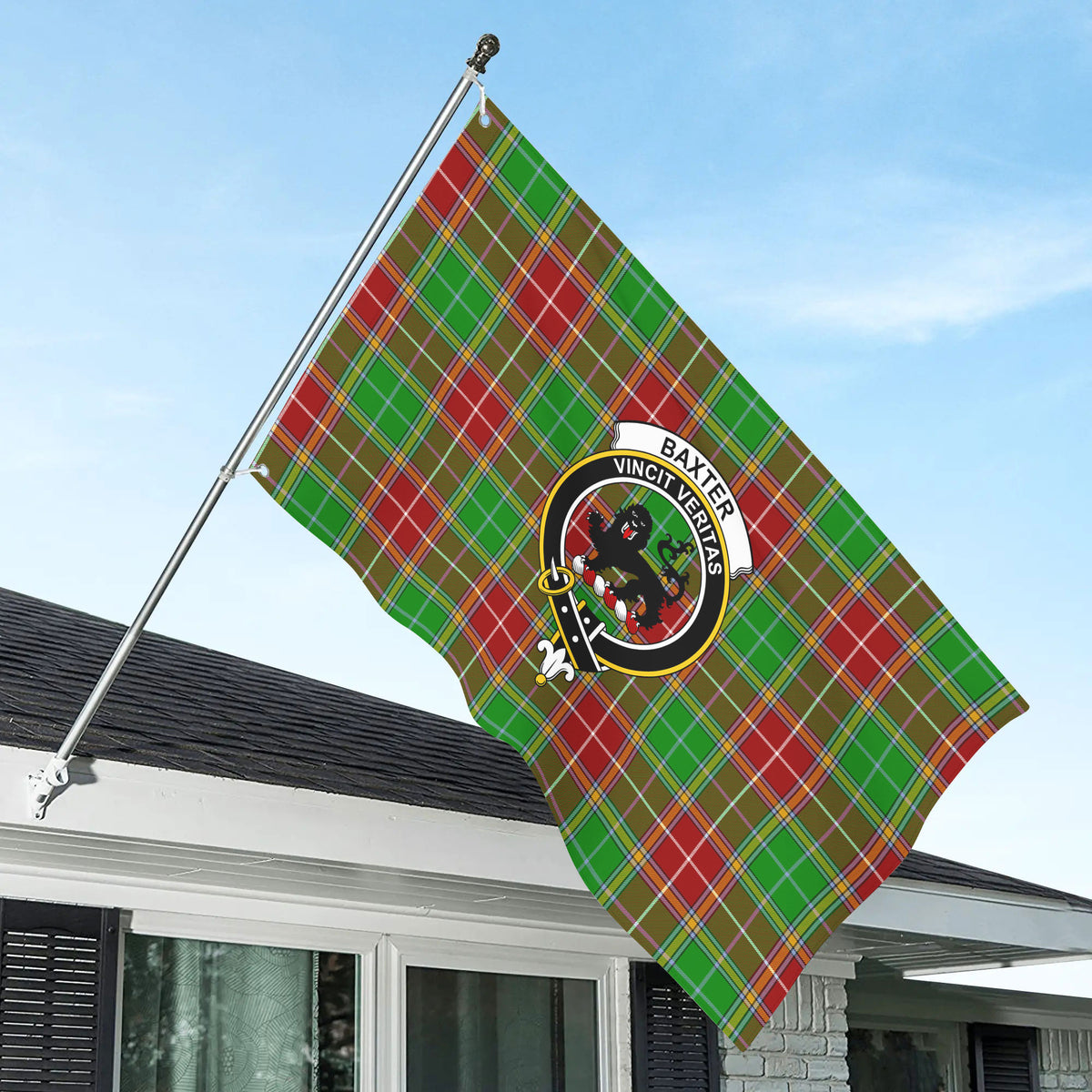 Baxter Modern Tartan Crest House Flag