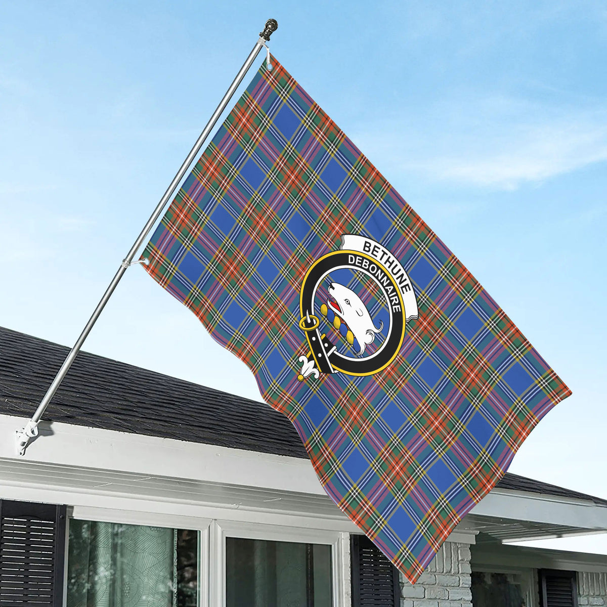 Bethune Ancient Tartan Crest House Flag
