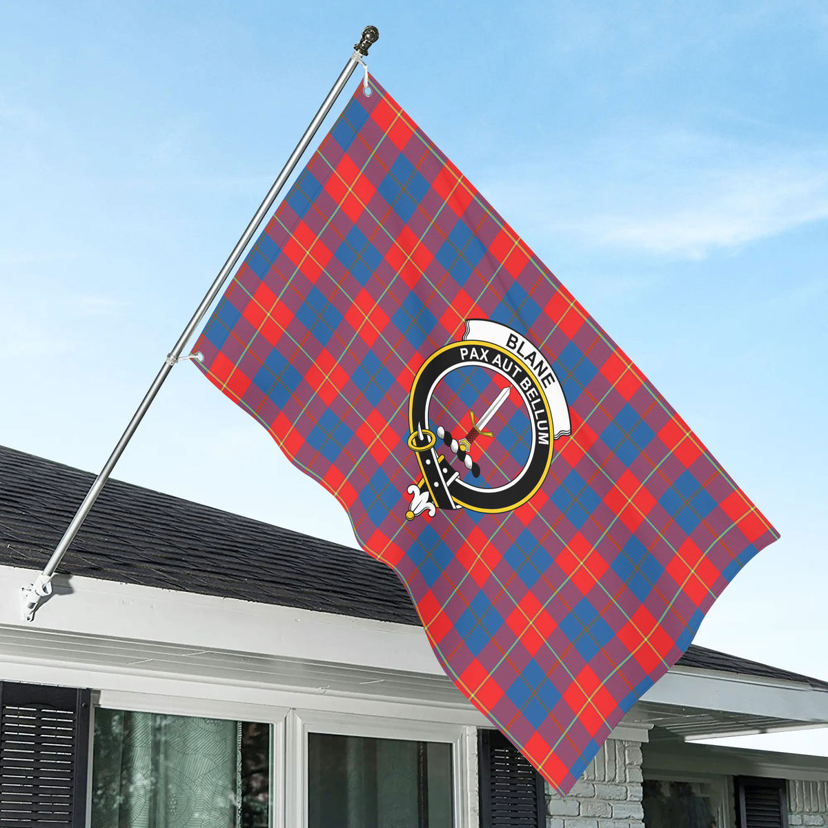 Blane Tartan Crest House Flag