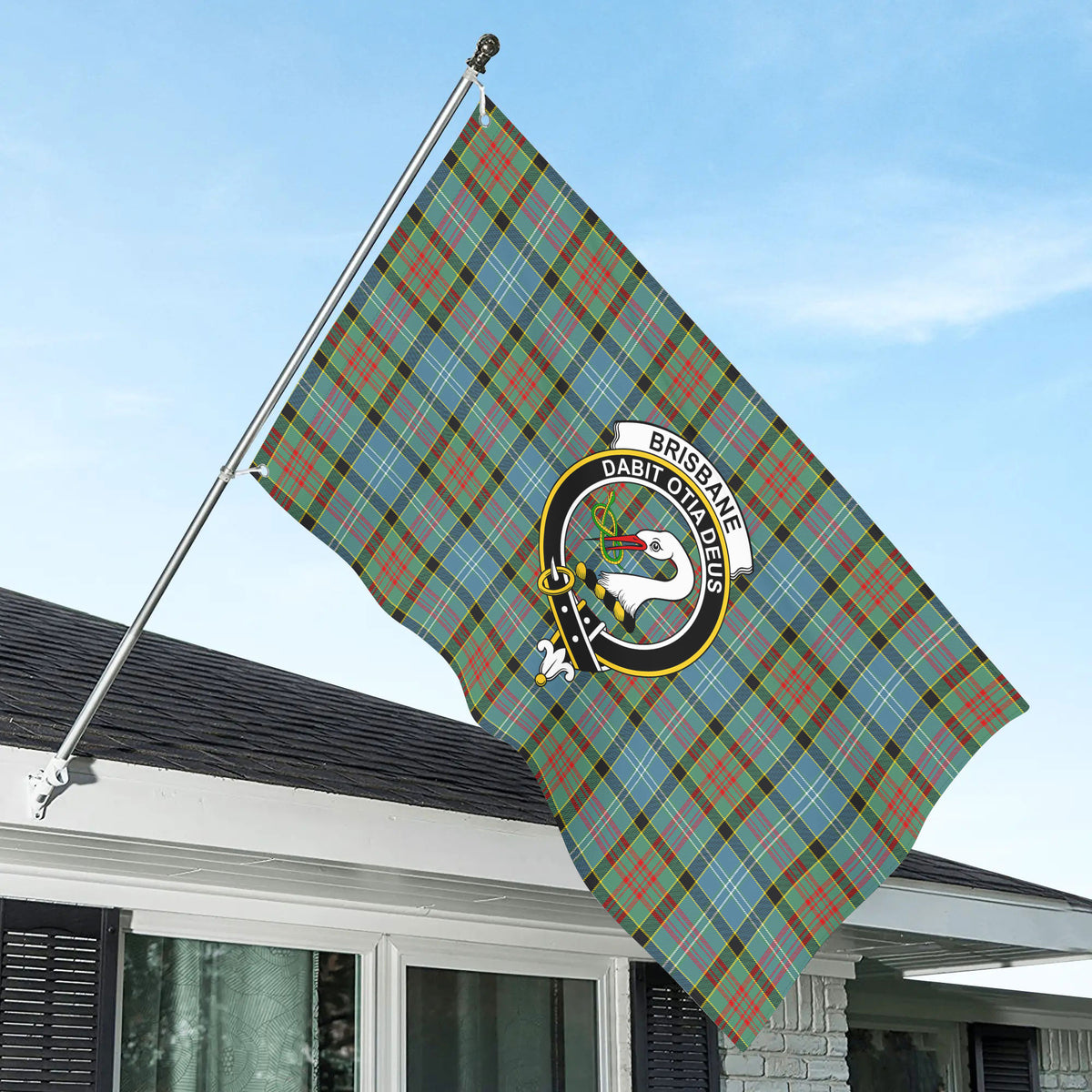 Brisbane Tartan Crest House Flag