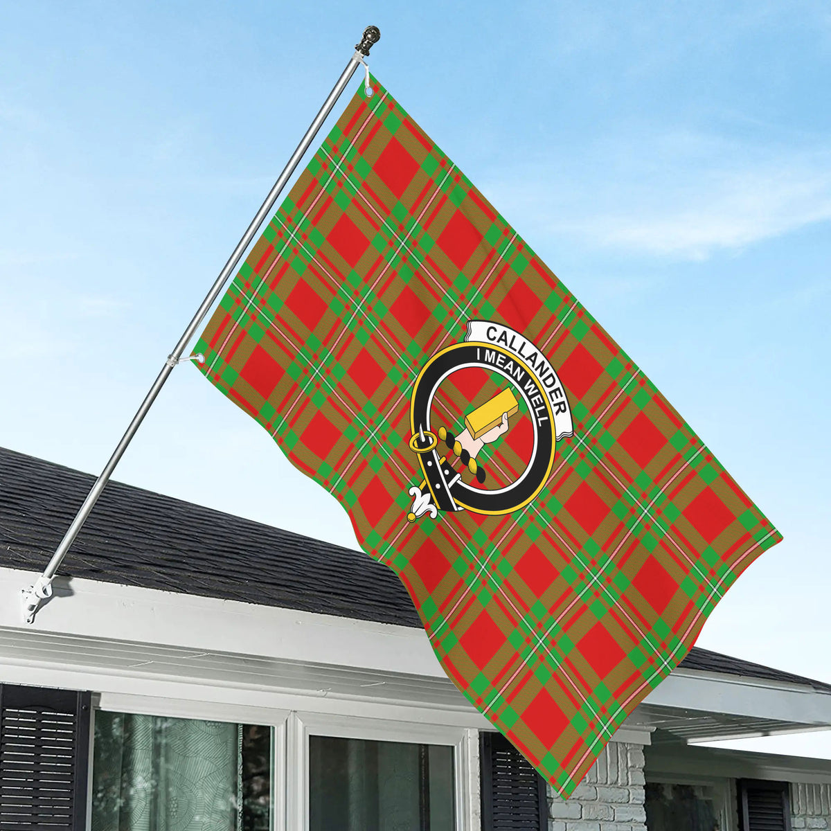 Callander Tartan Crest House Flag