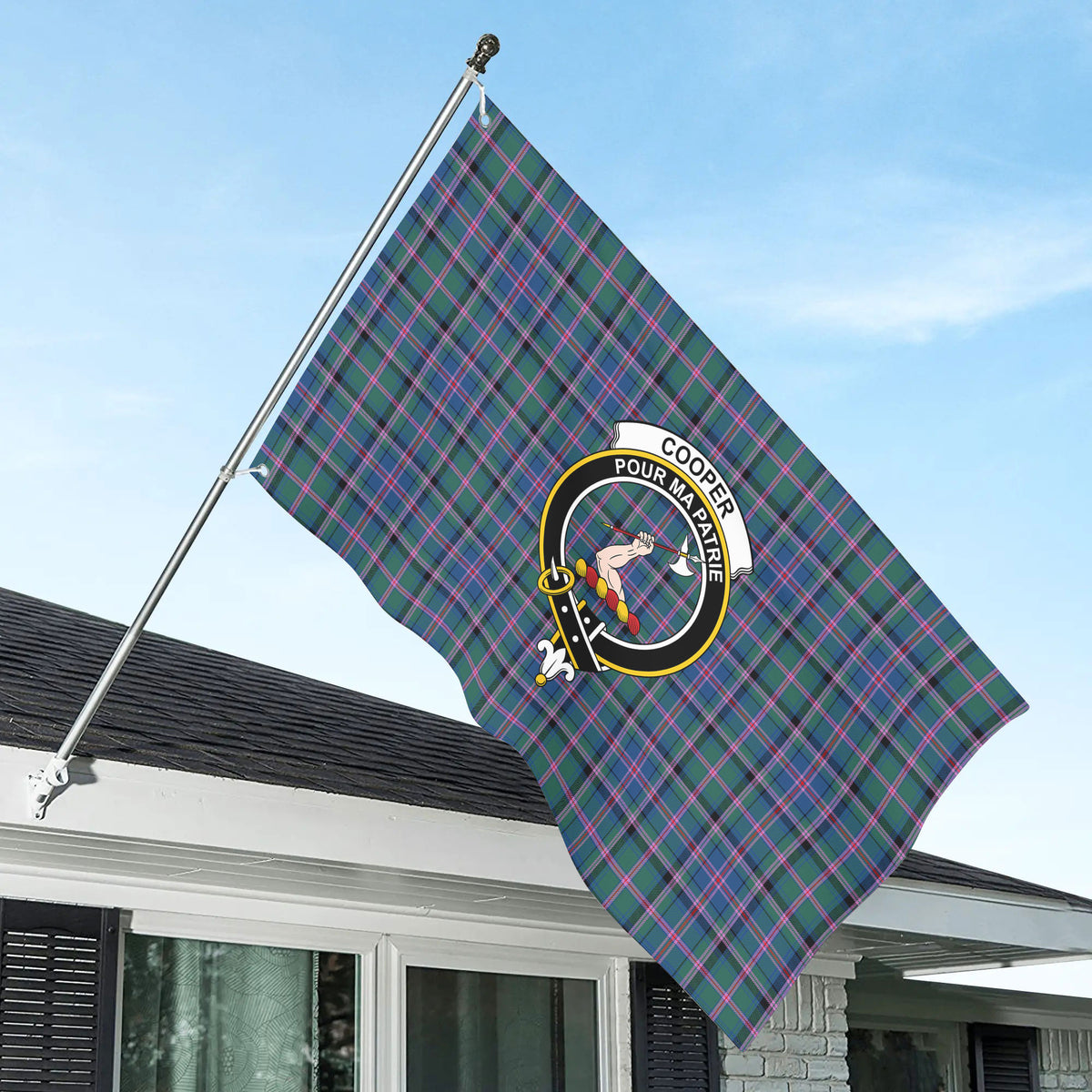Cooper Ancient Tartan Crest House Flag
