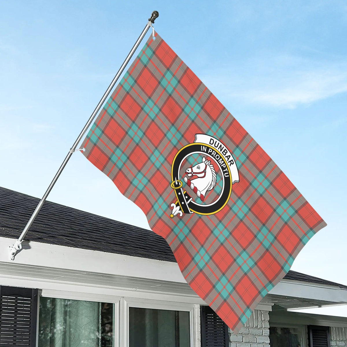 Dunbar Ancient Tartan Crest House Flag