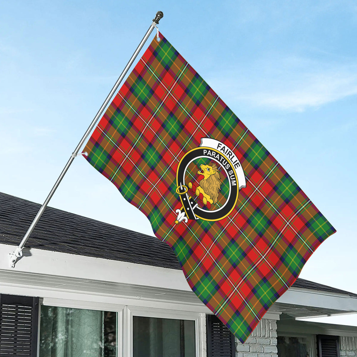 Fairlie Tartan Crest House Flag
