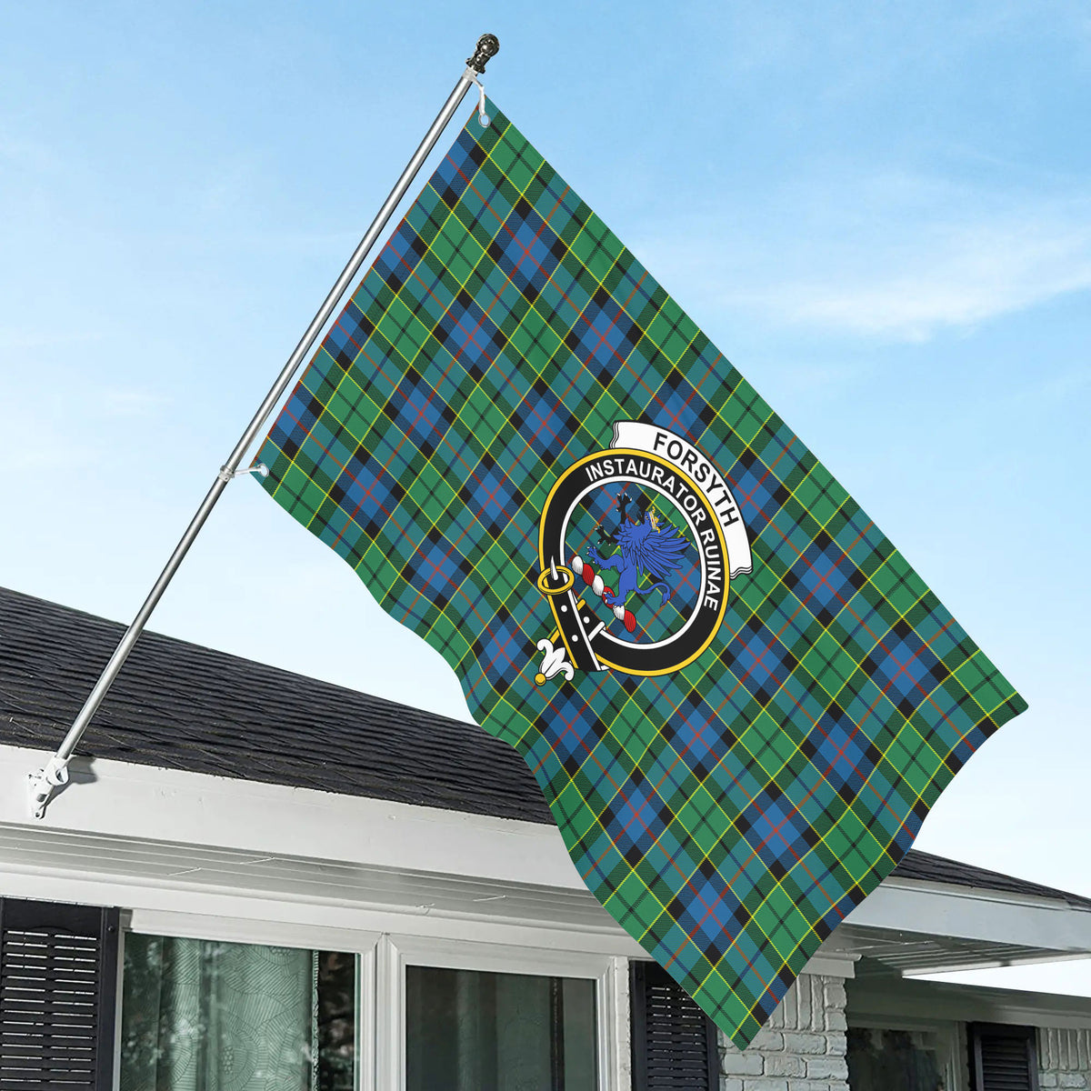 Forsyth Ancient Tartan Crest House Flag