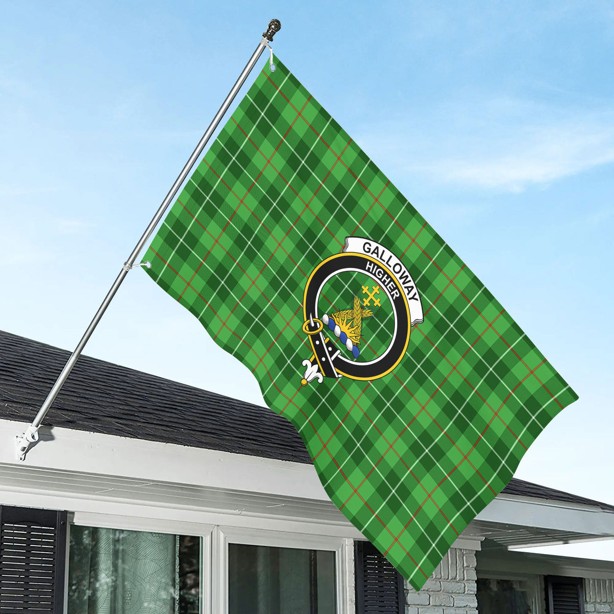 Galloway District Tartan Crest House Flag