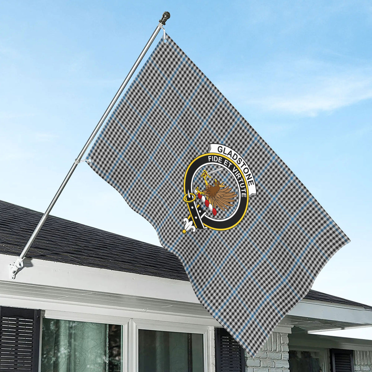 Gladstone Tartan Crest House Flag