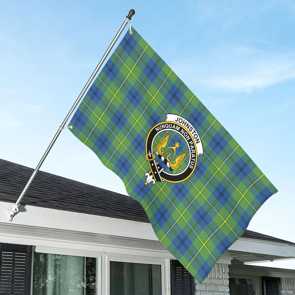 Johnston Ancient Tartan Crest House Flag