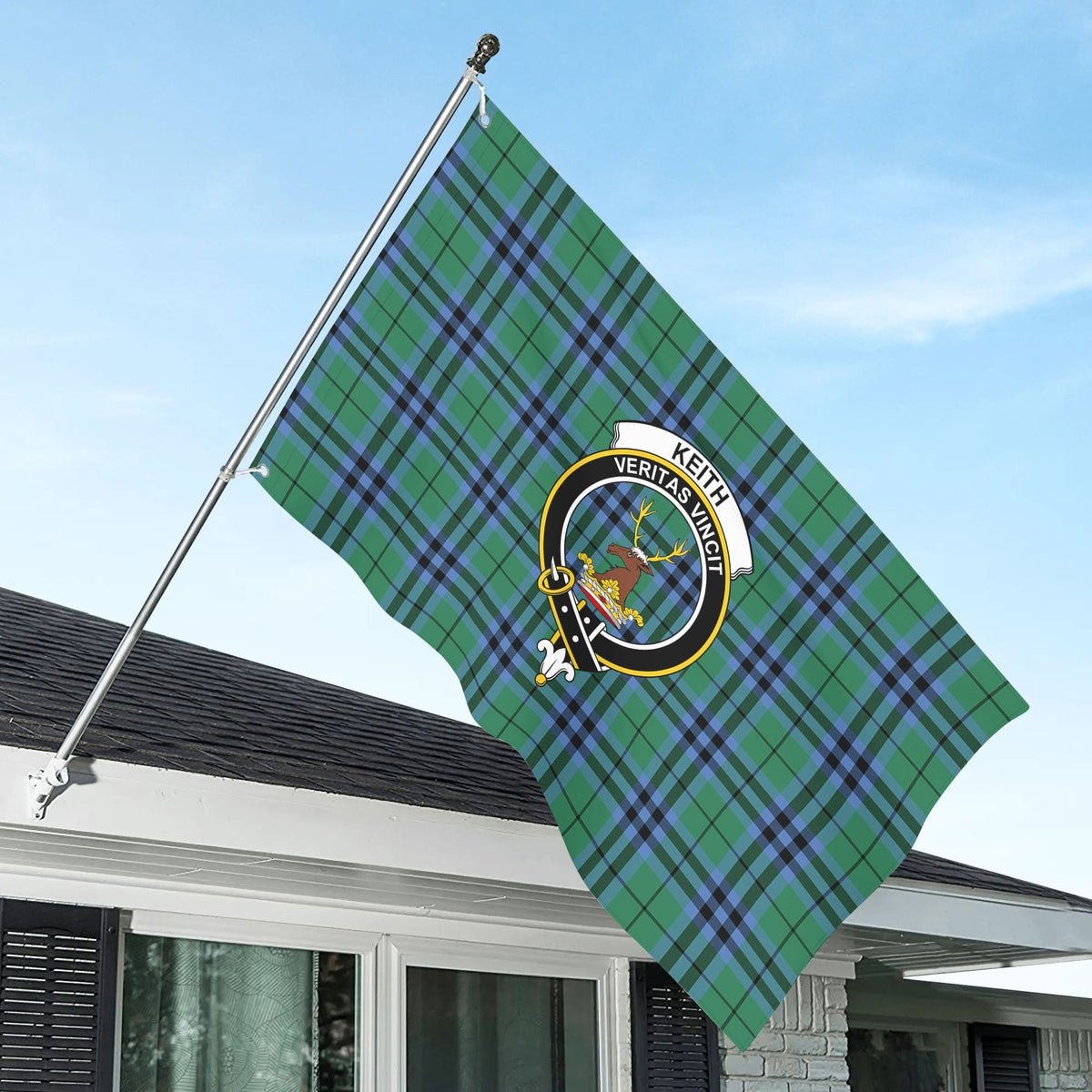Keith Ancient Tartan Crest House Flag