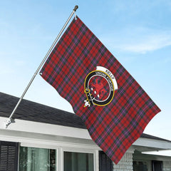Kelly of Sleat Red Tartan Crest House Flag
