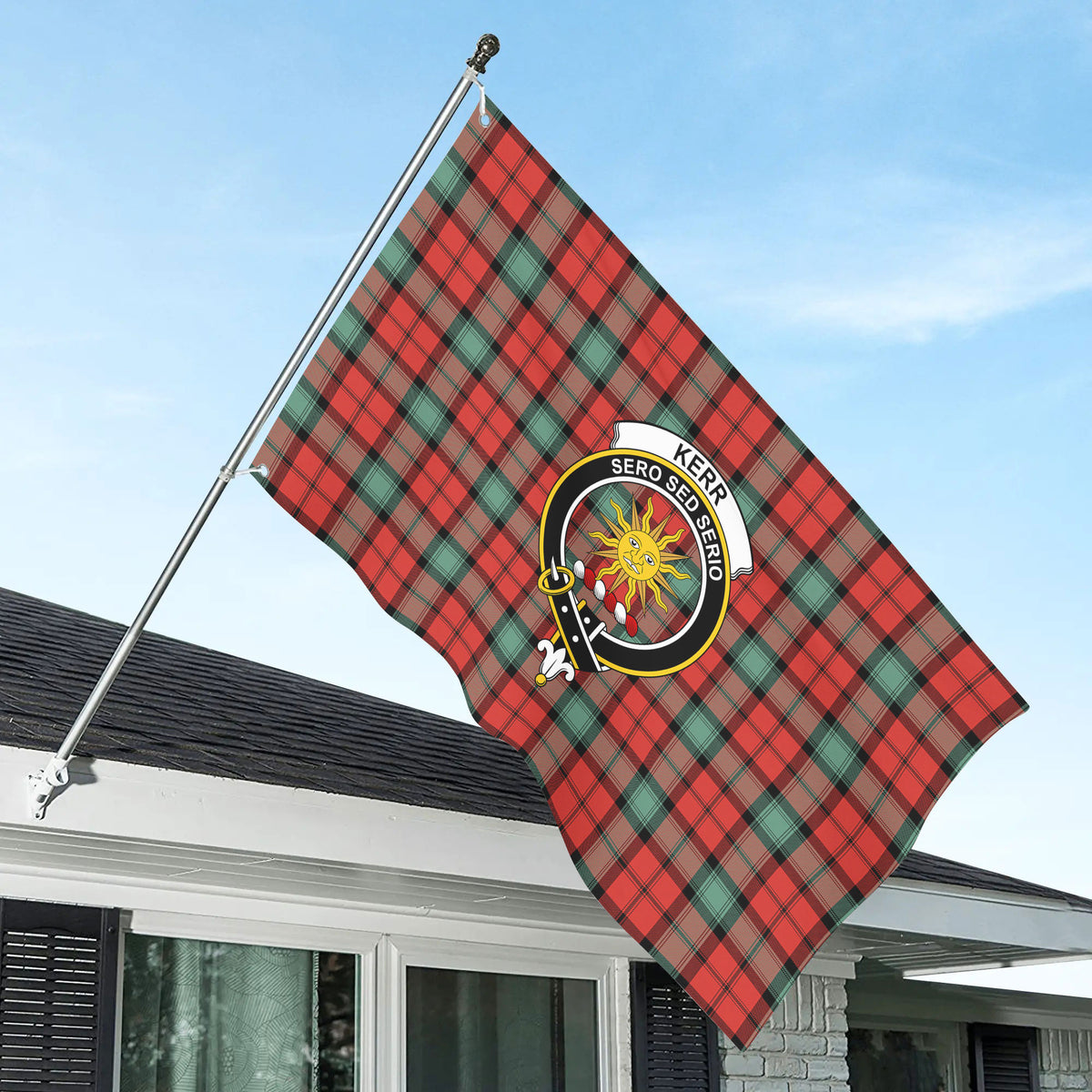 Kerr Ancient Tartan Crest House Flag