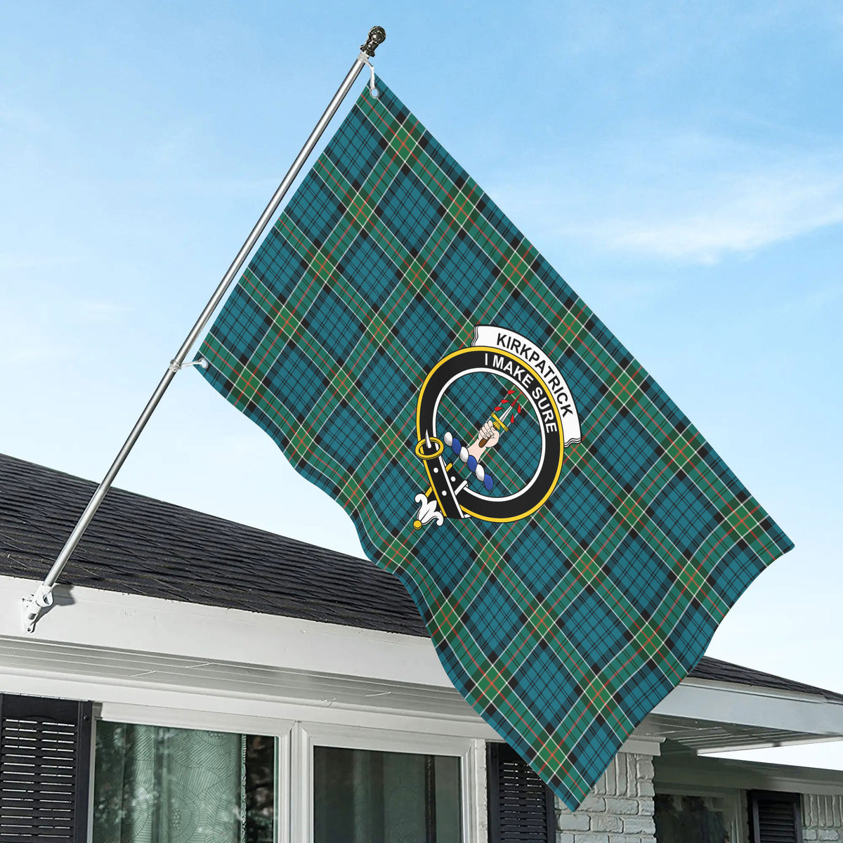 Kirkpatrick Ancient Tartan Crest House Flag