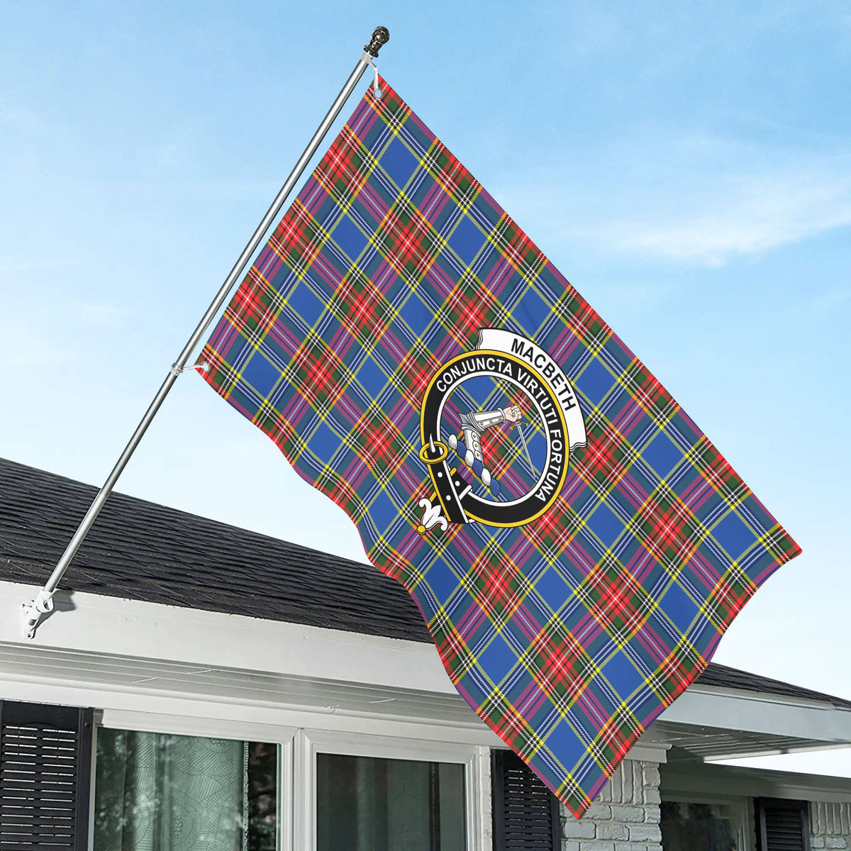 MacBeth Modern Tartan Crest House Flag