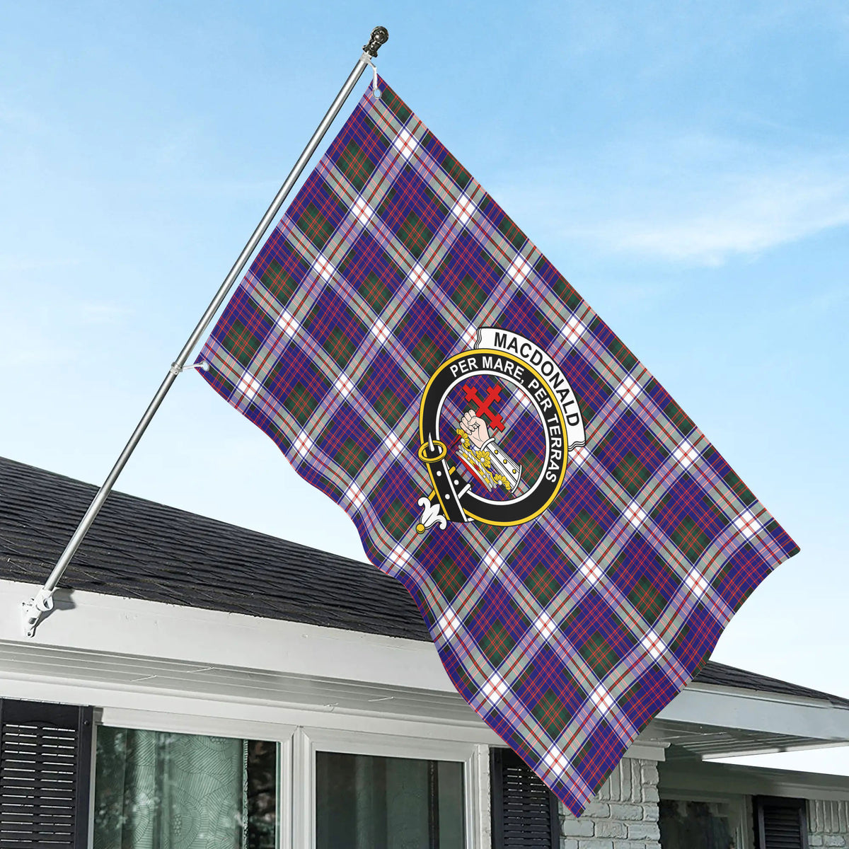 MacDonald Dress Modern Tartan Crest House Flag