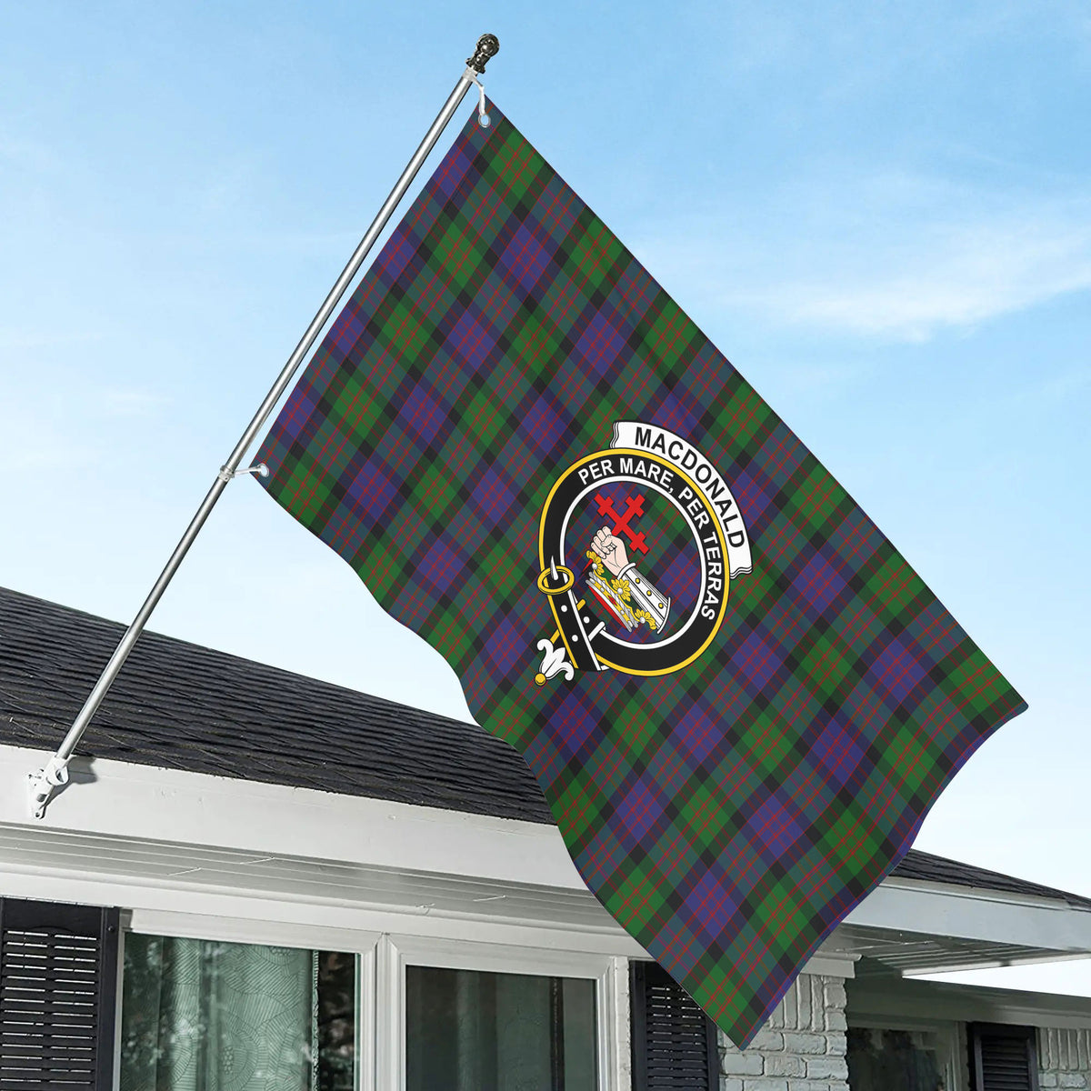 MacDonald Tartan Crest House Flag