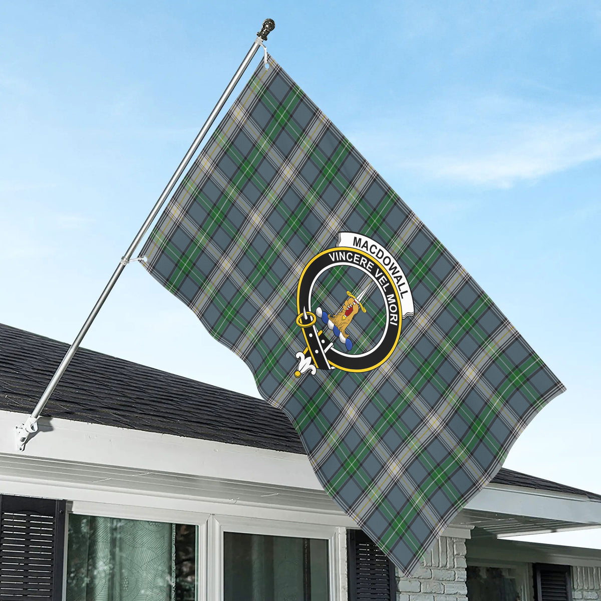 MacDowall Tartan Crest House Flag