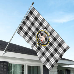MacFarlane Black - White Tartan Crest House Flag