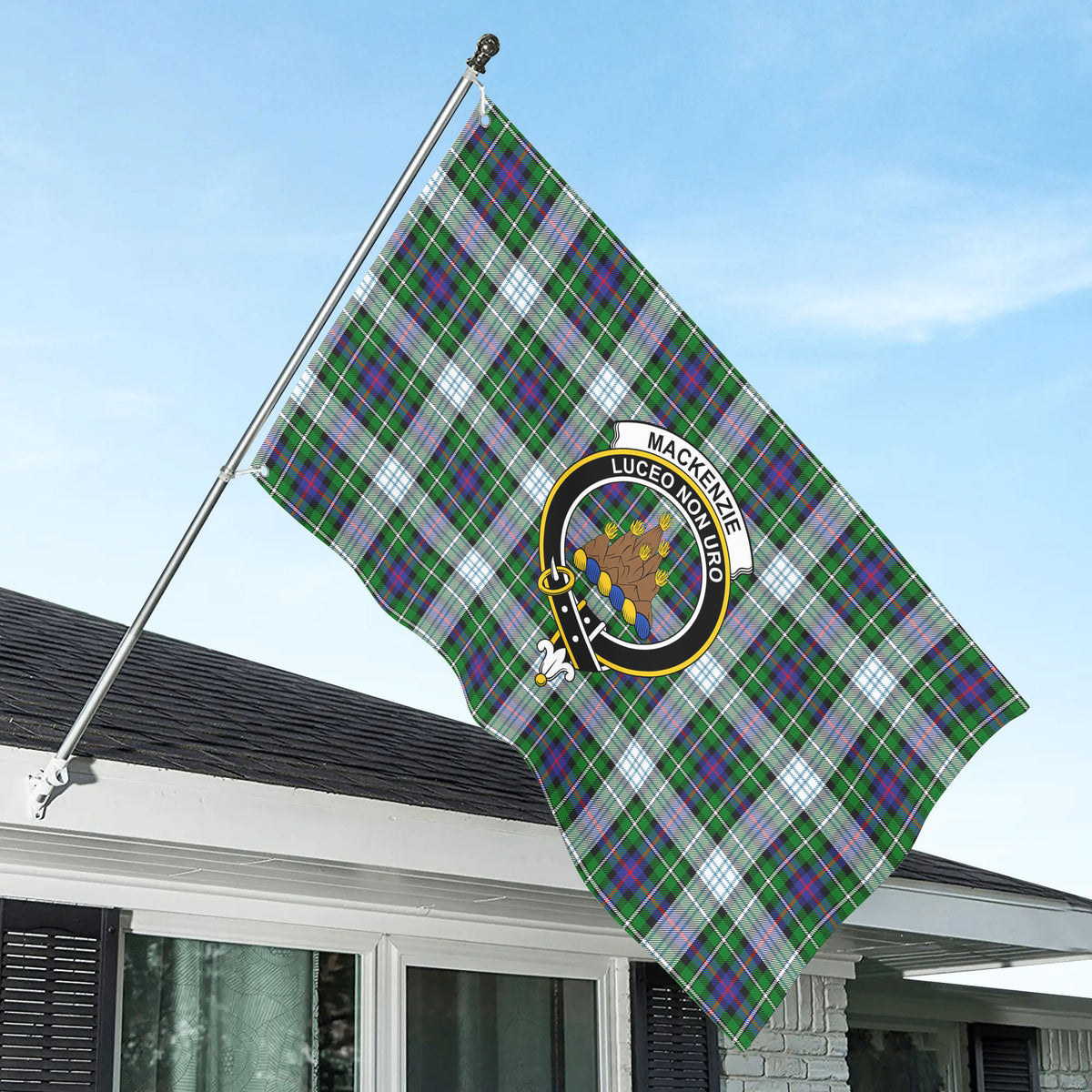 MacKenzie Dress Modern Tartan Crest House Flag