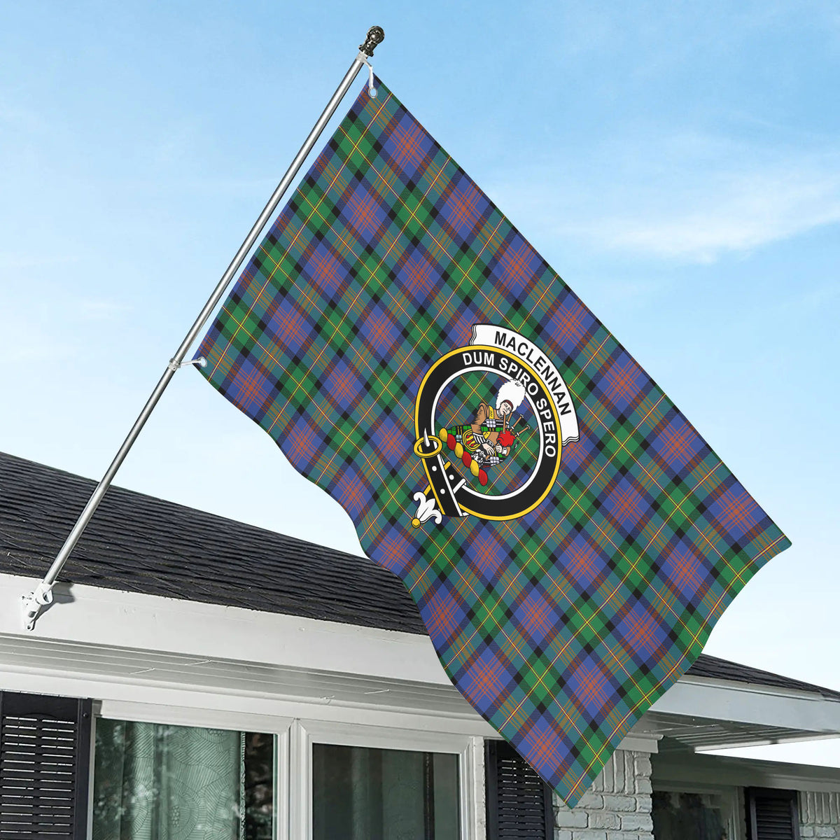 MacLennan Ancient Tartan Crest House Flag