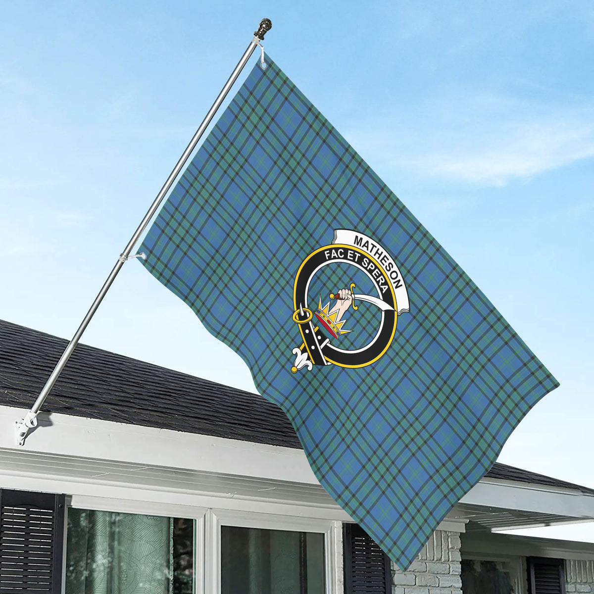 Matheson Hunting Ancient Tartan Crest House Flag