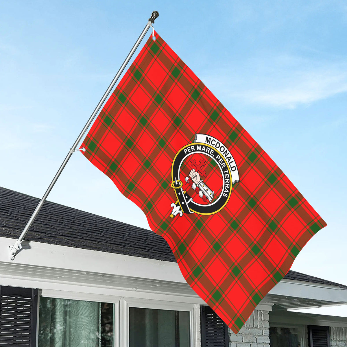 McDonald of Sleat Tartan Crest House Flag