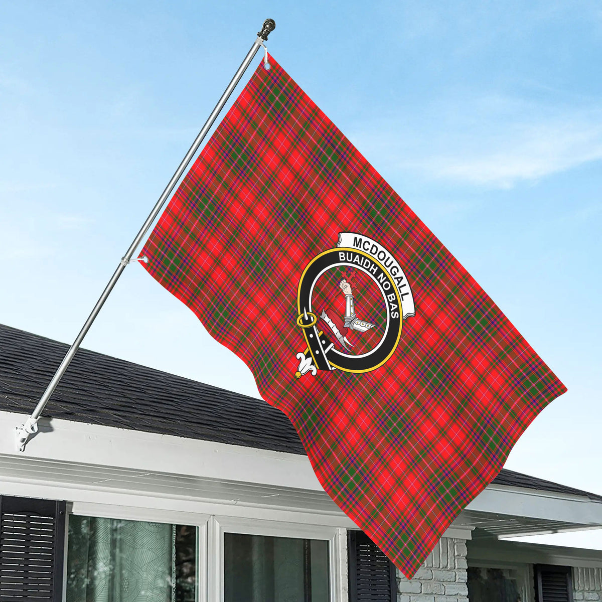 McDougall Modern Tartan Crest House Flag