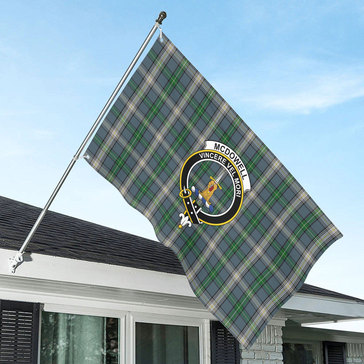 McDowell (MacDowell) Tartan Crest House Flag