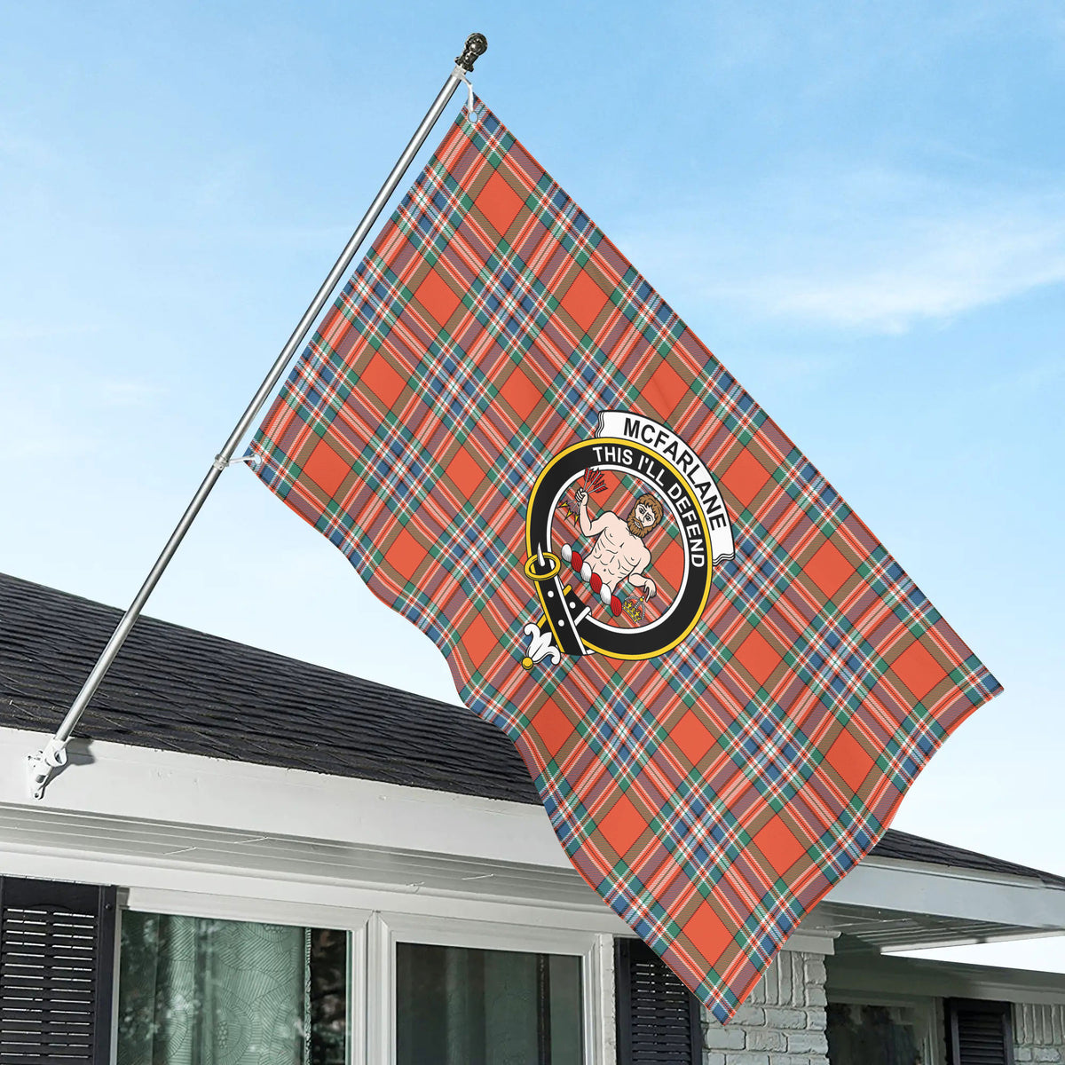 McFarlane Ancient Tartan Crest House Flag