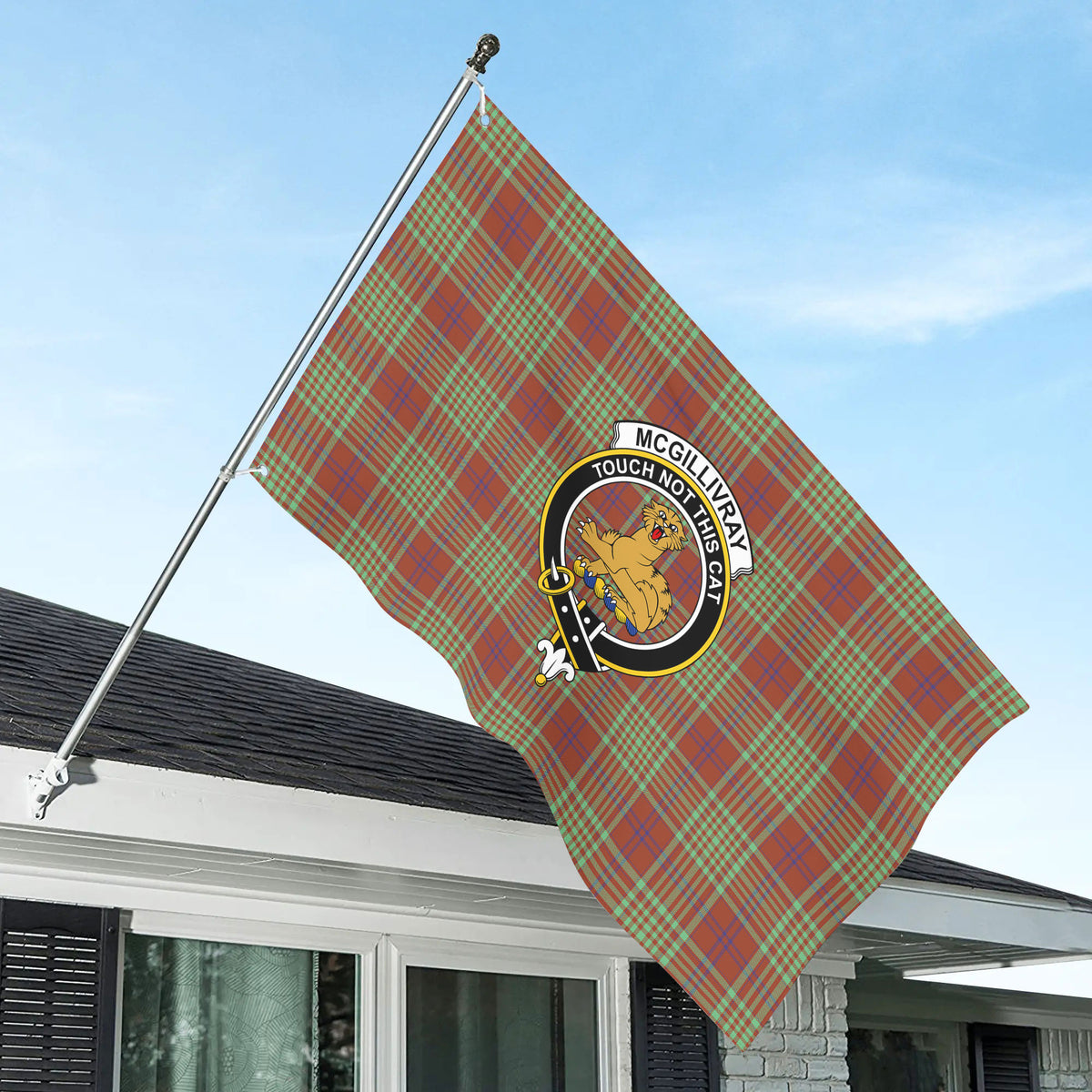 McGillivray Hunting Ancient Tartan Crest House Flag