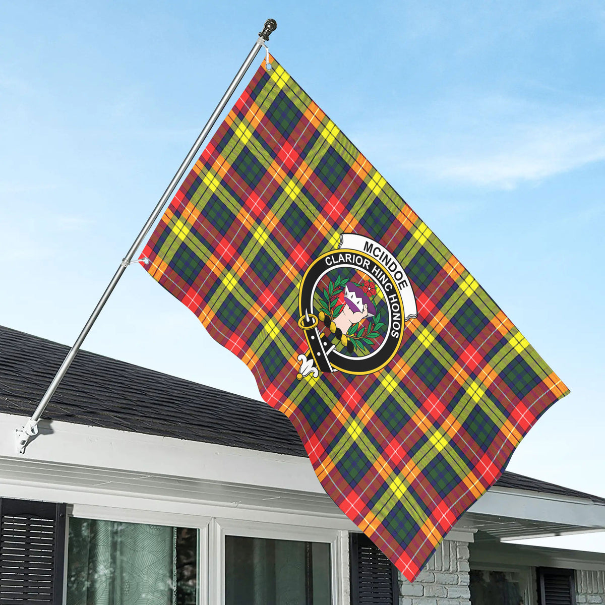 McIndoe Tartan Crest House Flag