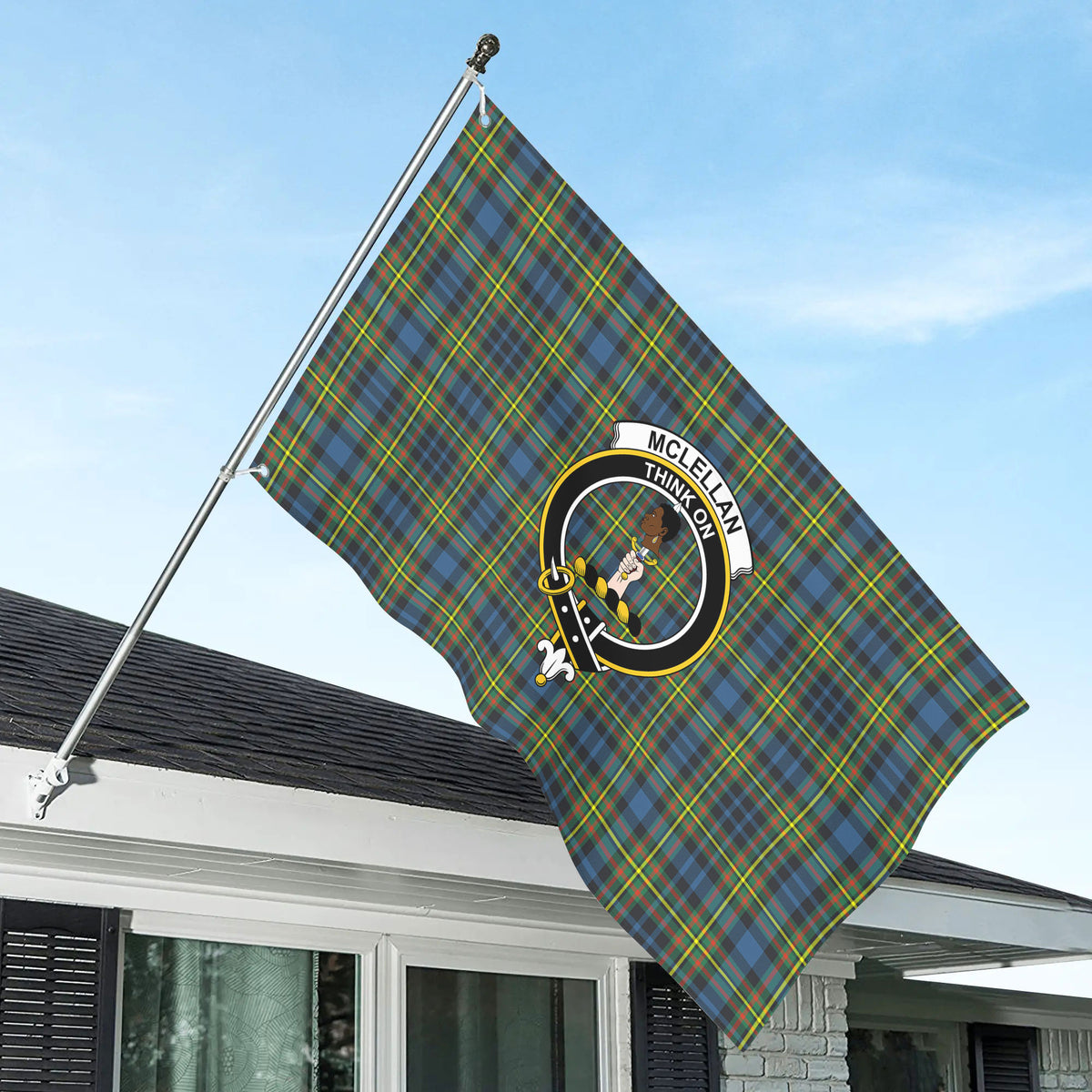 McLellan Ancient Tartan Crest House Flag