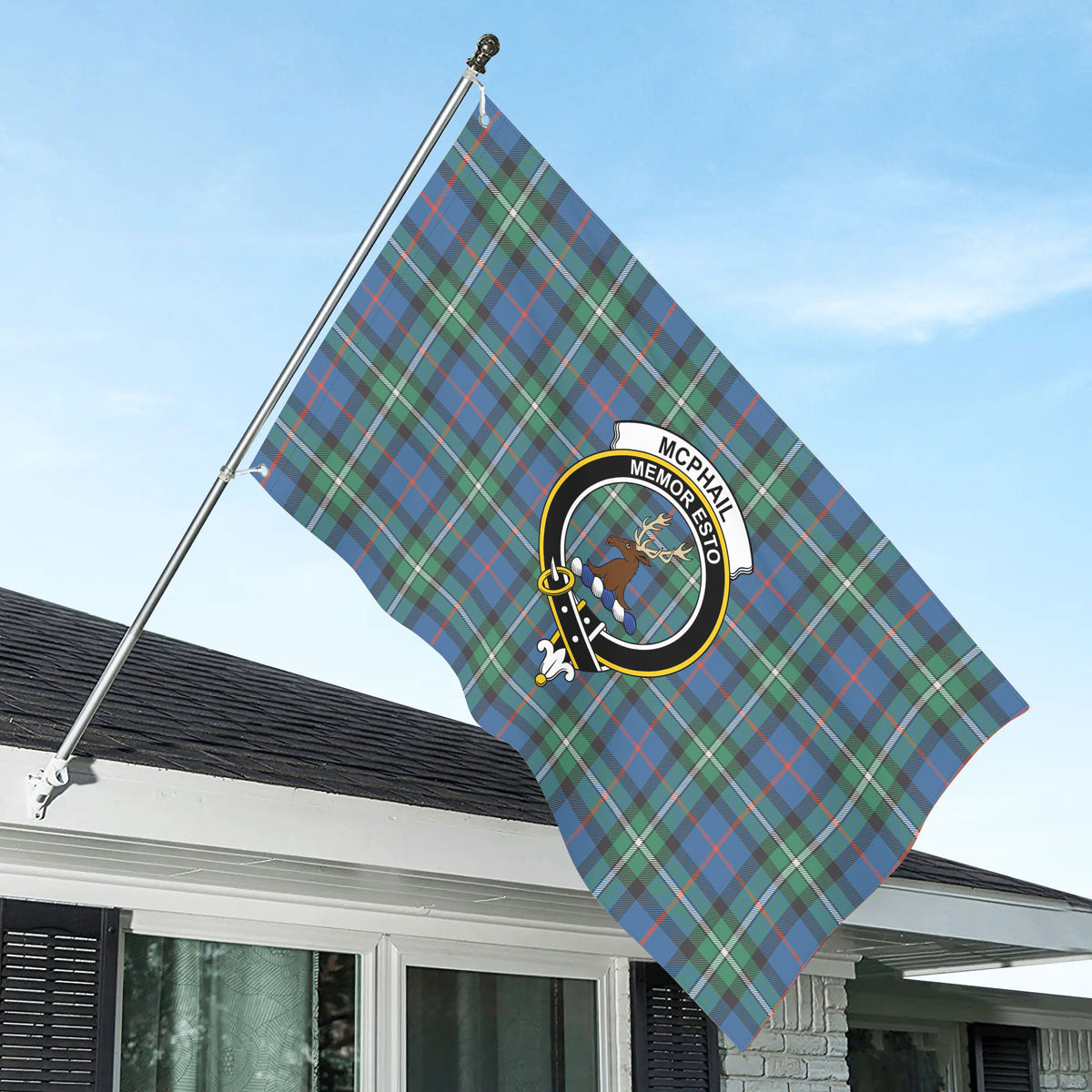 McPhail Hunting Ancient Tartan Crest House Flag