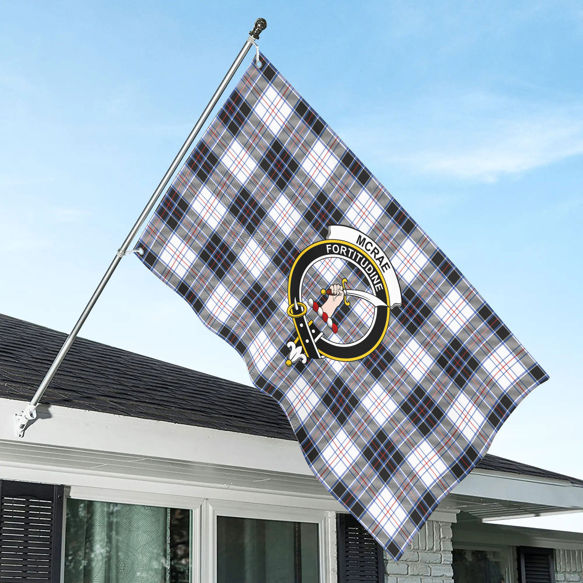 McRae Dress Modern Tartan Crest House Flag
