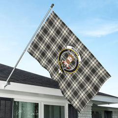 Menzies Black - White Ancient Tartan Crest House Flag