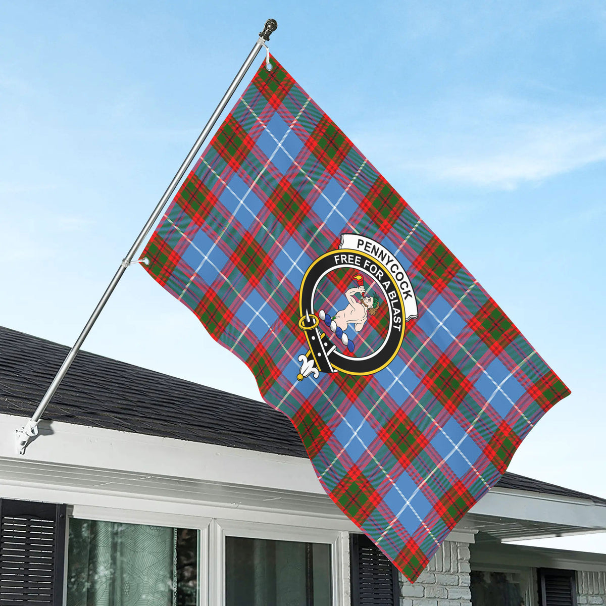 Pennycook Tartan Crest House Flag
