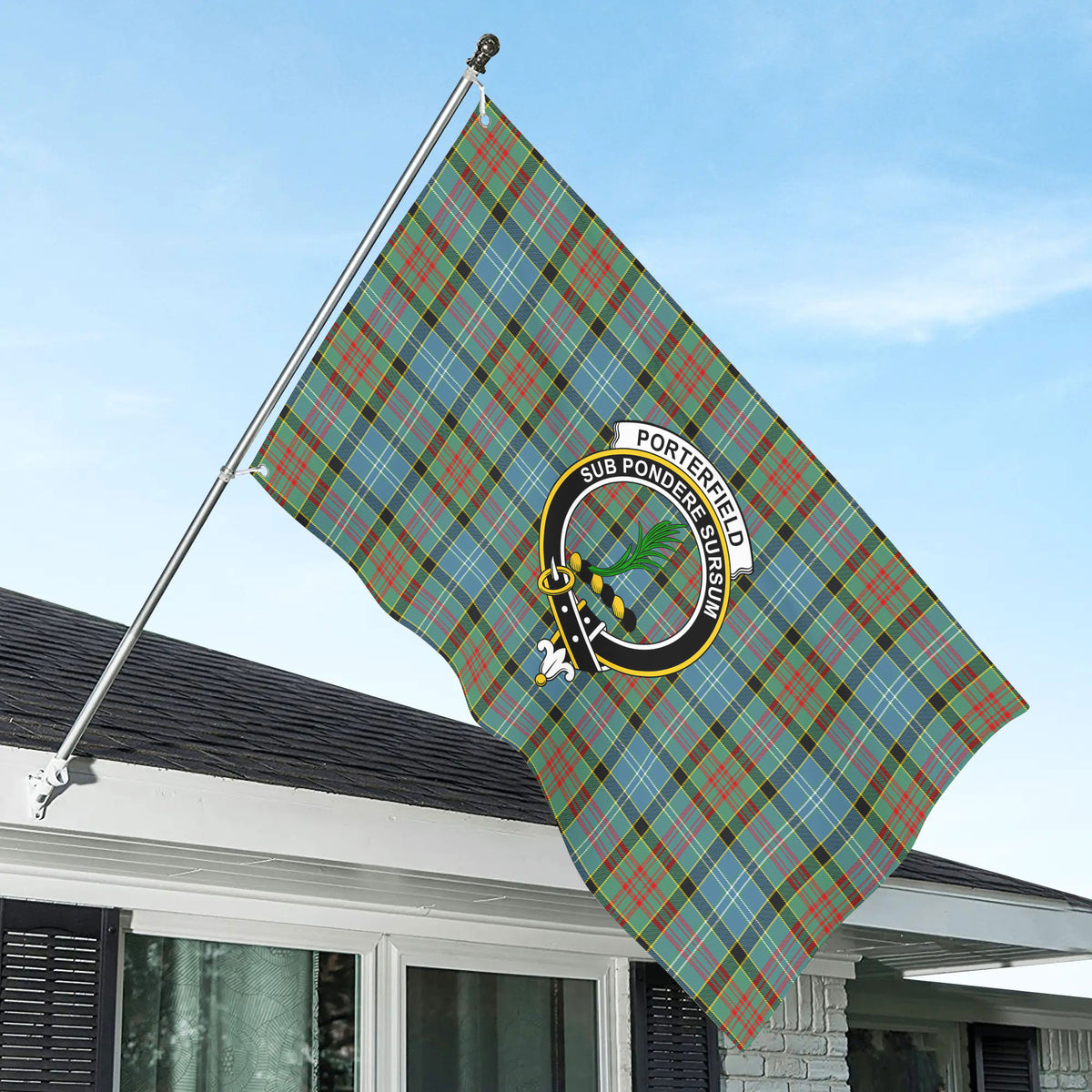 Porterfield Tartan Crest House Flag