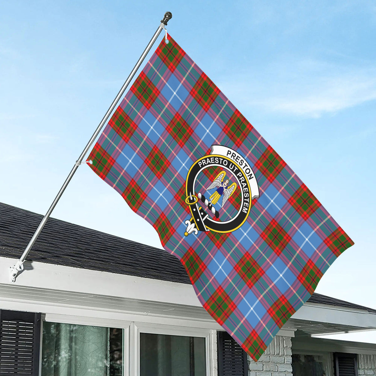 Preston Tartan Crest House Flag