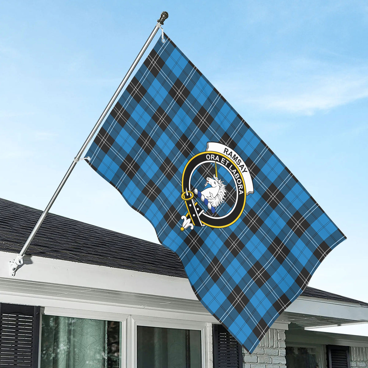 Ramsay Blue Ancient Tartan Crest House Flag