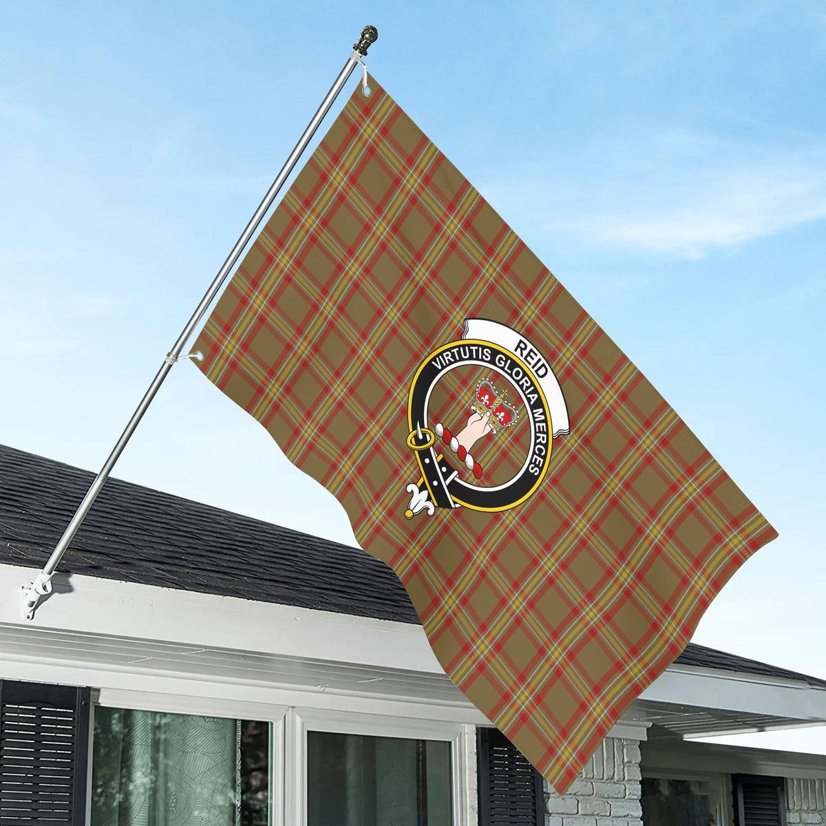 Reid Ancient Tartan Crest House Flag