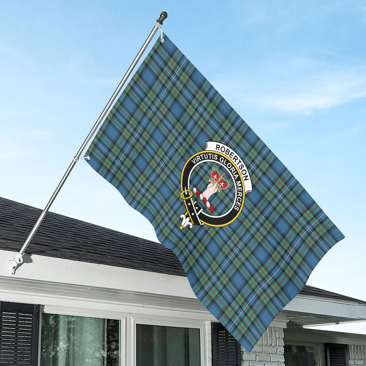 Robertson Hunting Ancient Tartan Crest House Flag