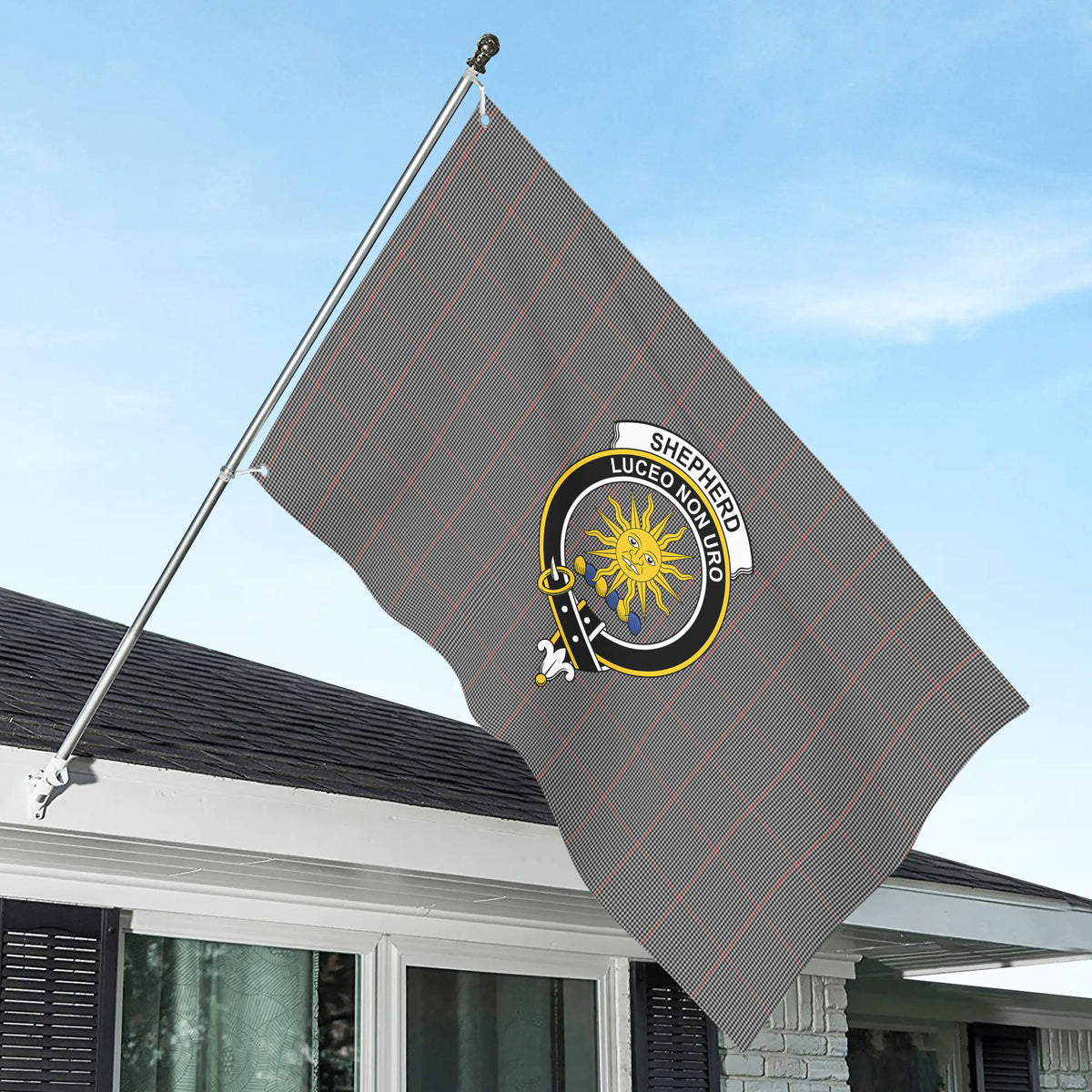 Shepherd Tartan Crest House Flag