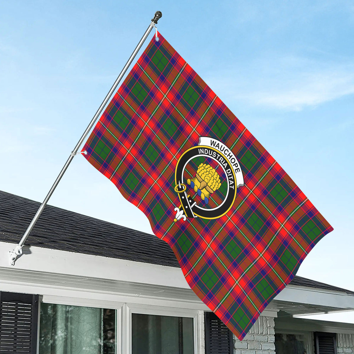 Wauchope (or Waugh) Tartan Crest House Flag