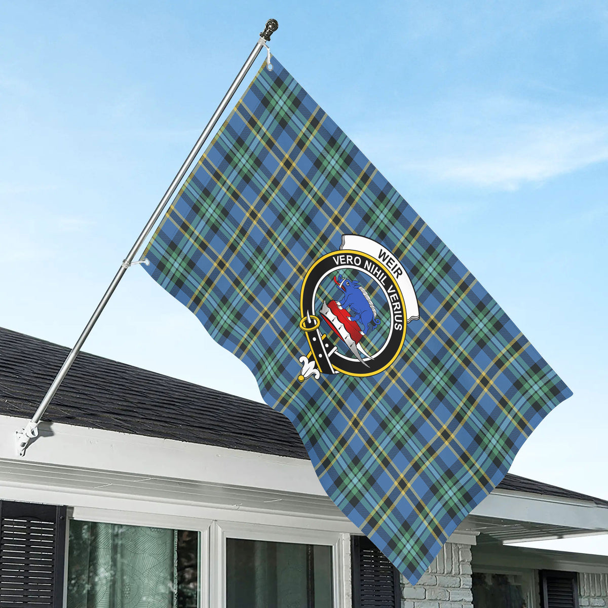 Weir Ancient Tartan Crest House Flag