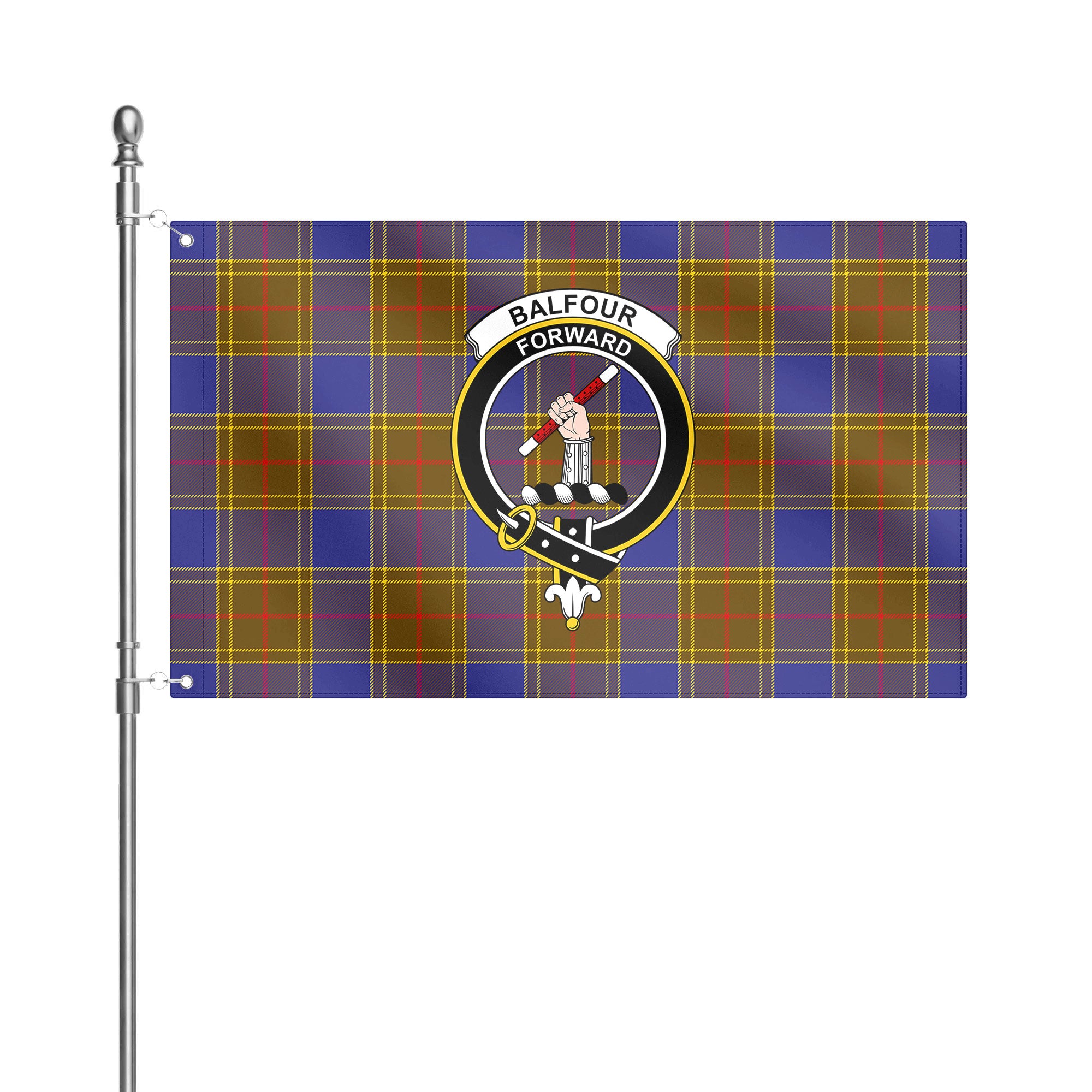 Balfour Modern Tartan Crest House Flag