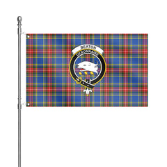 Beaton Modern Tartan Crest House Flag