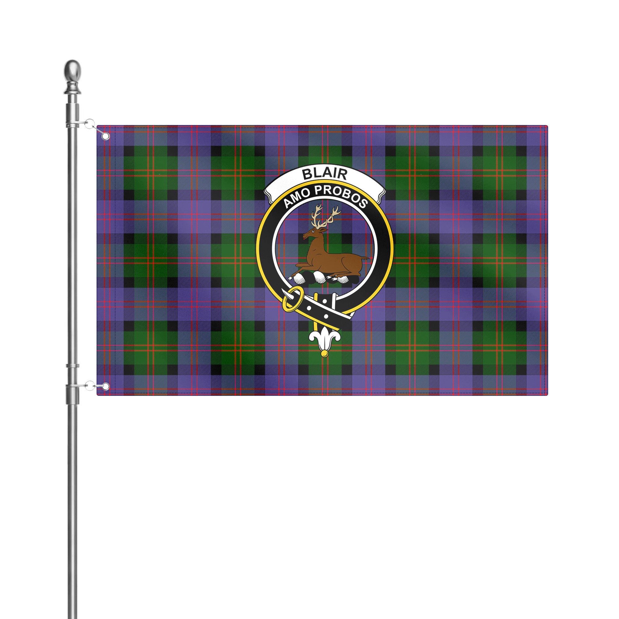 Blair Modern Tartan Crest House Flag