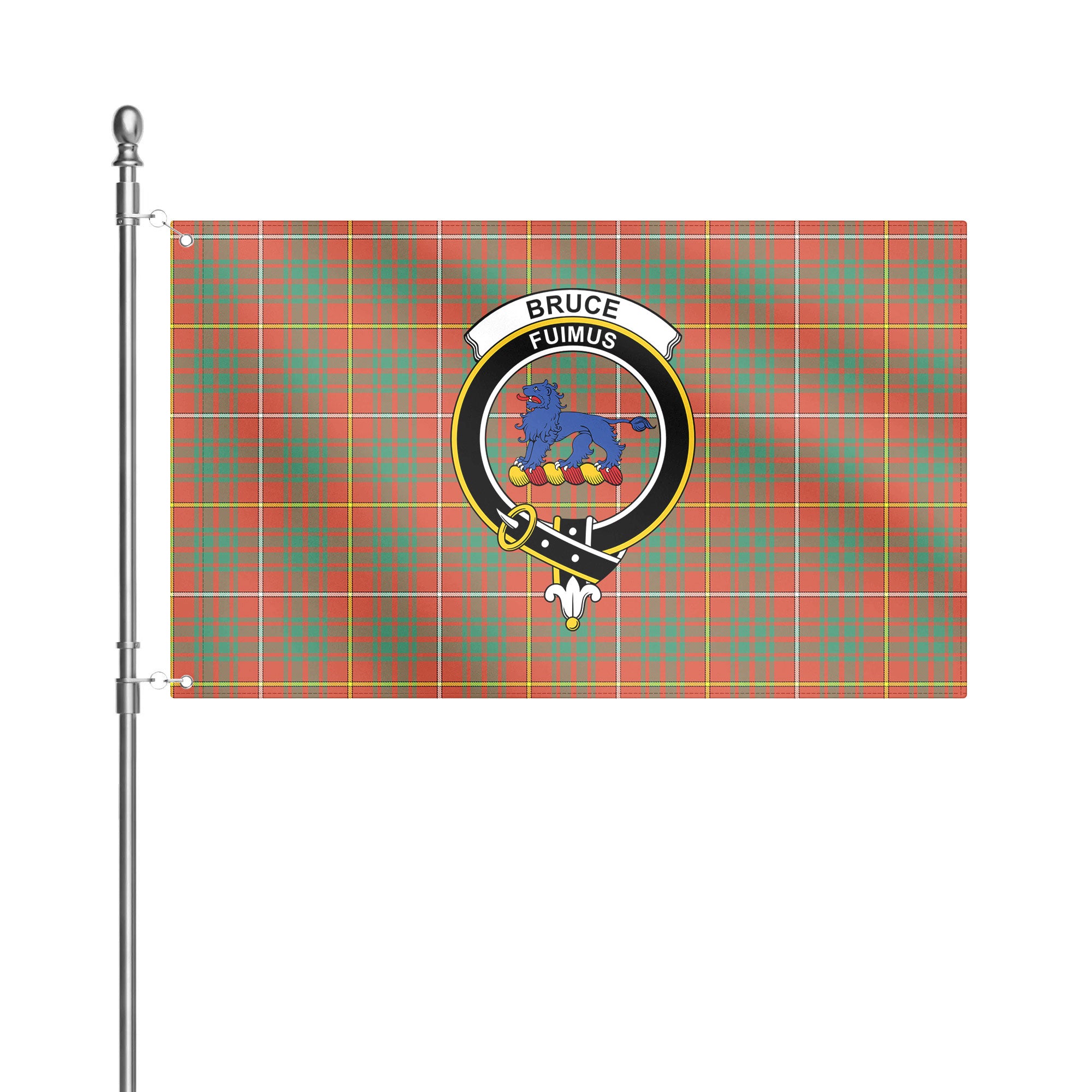 Bruce Ancient Tartan Crest House Flag