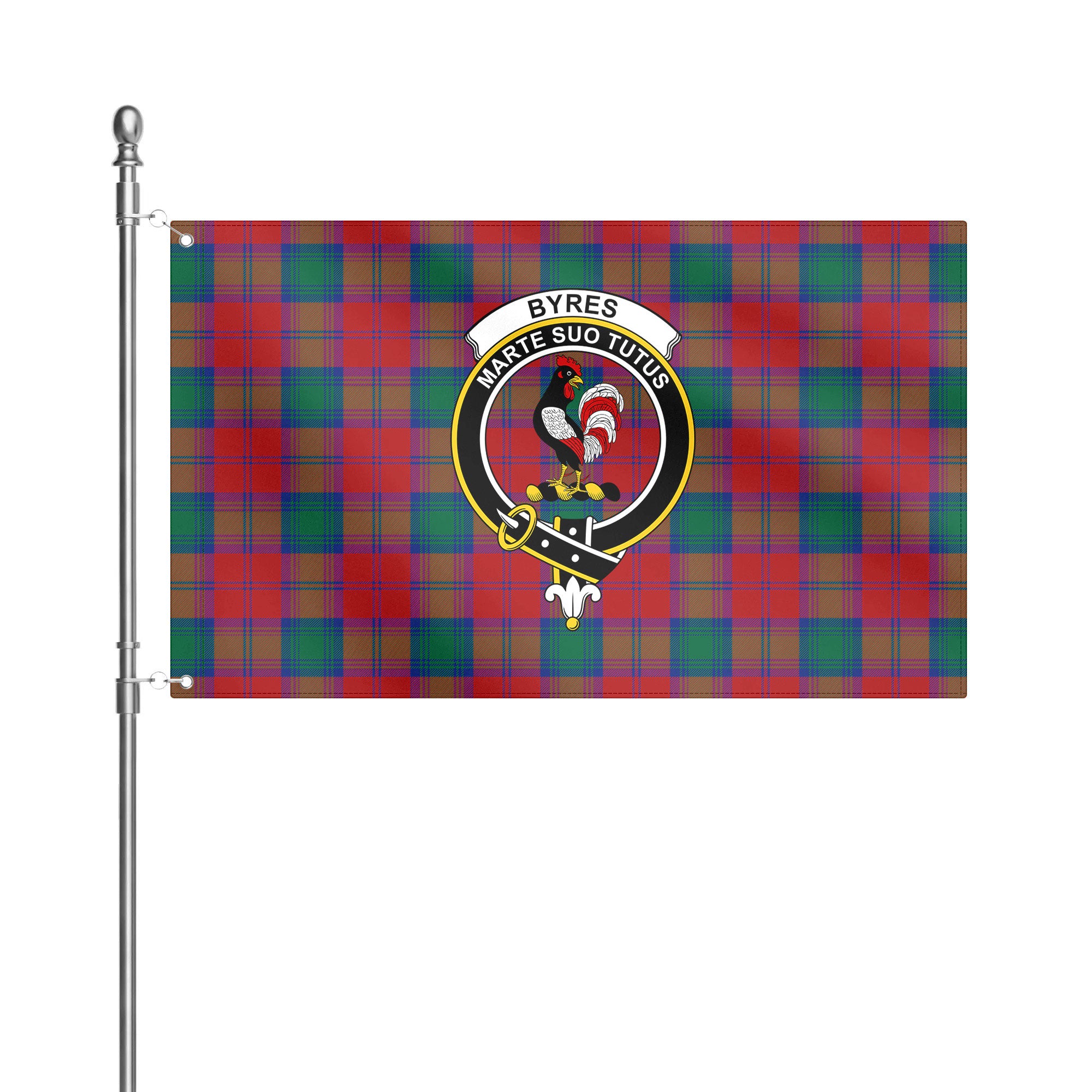 Byres Tartan Crest House Flag