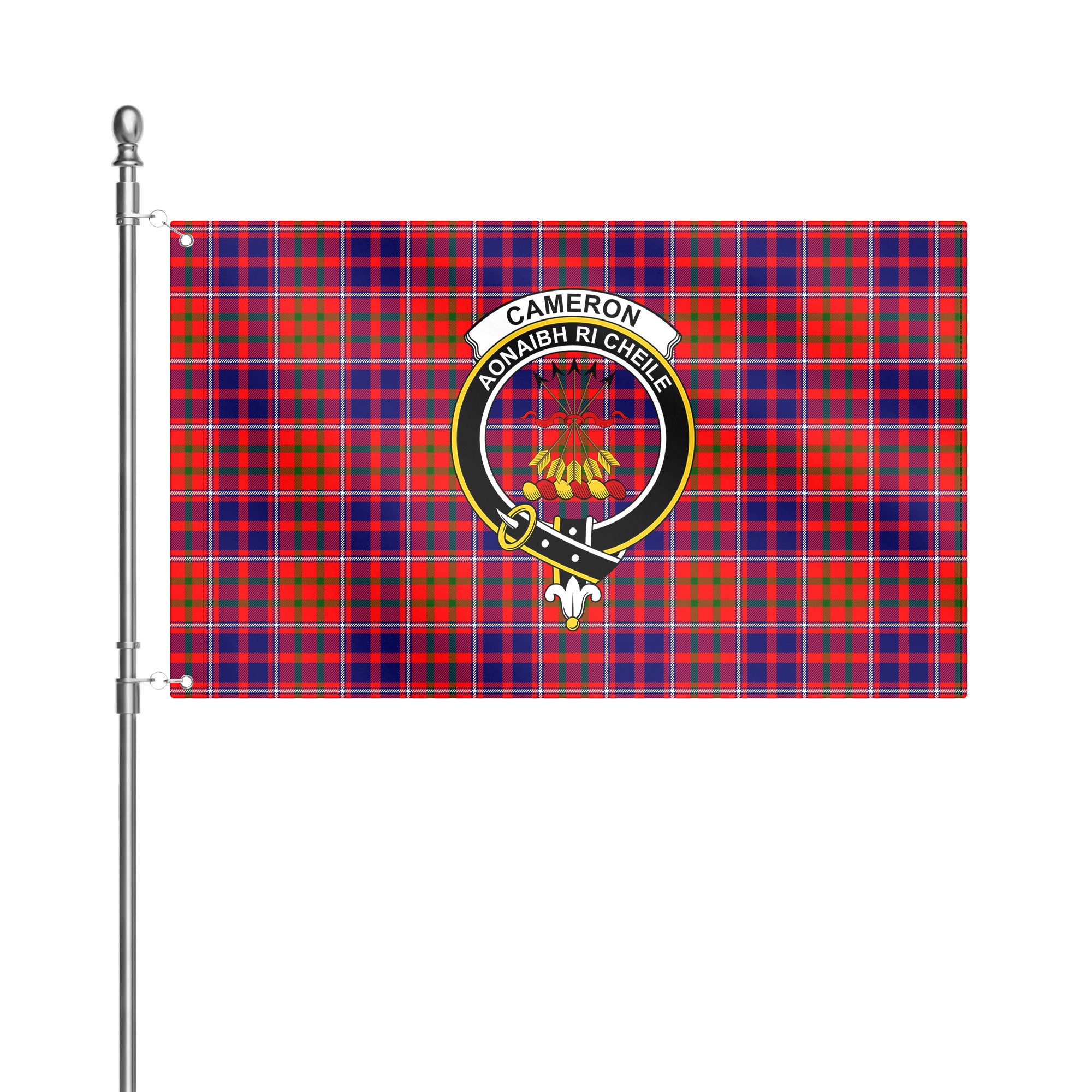 Cameron of Lochiel Modern Tartan Crest House Flag