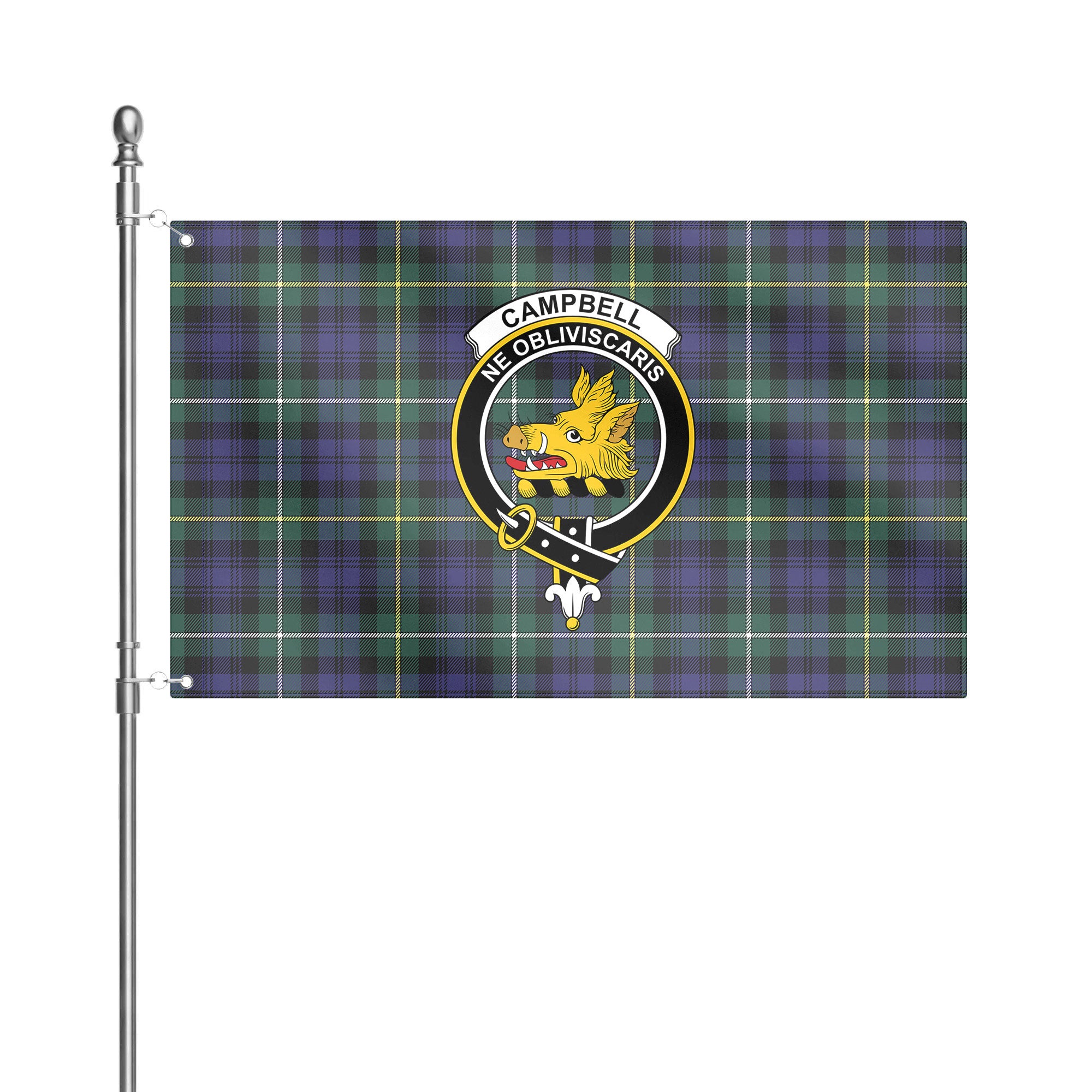 Campbell Argyll Modern Tartan Crest House Flag